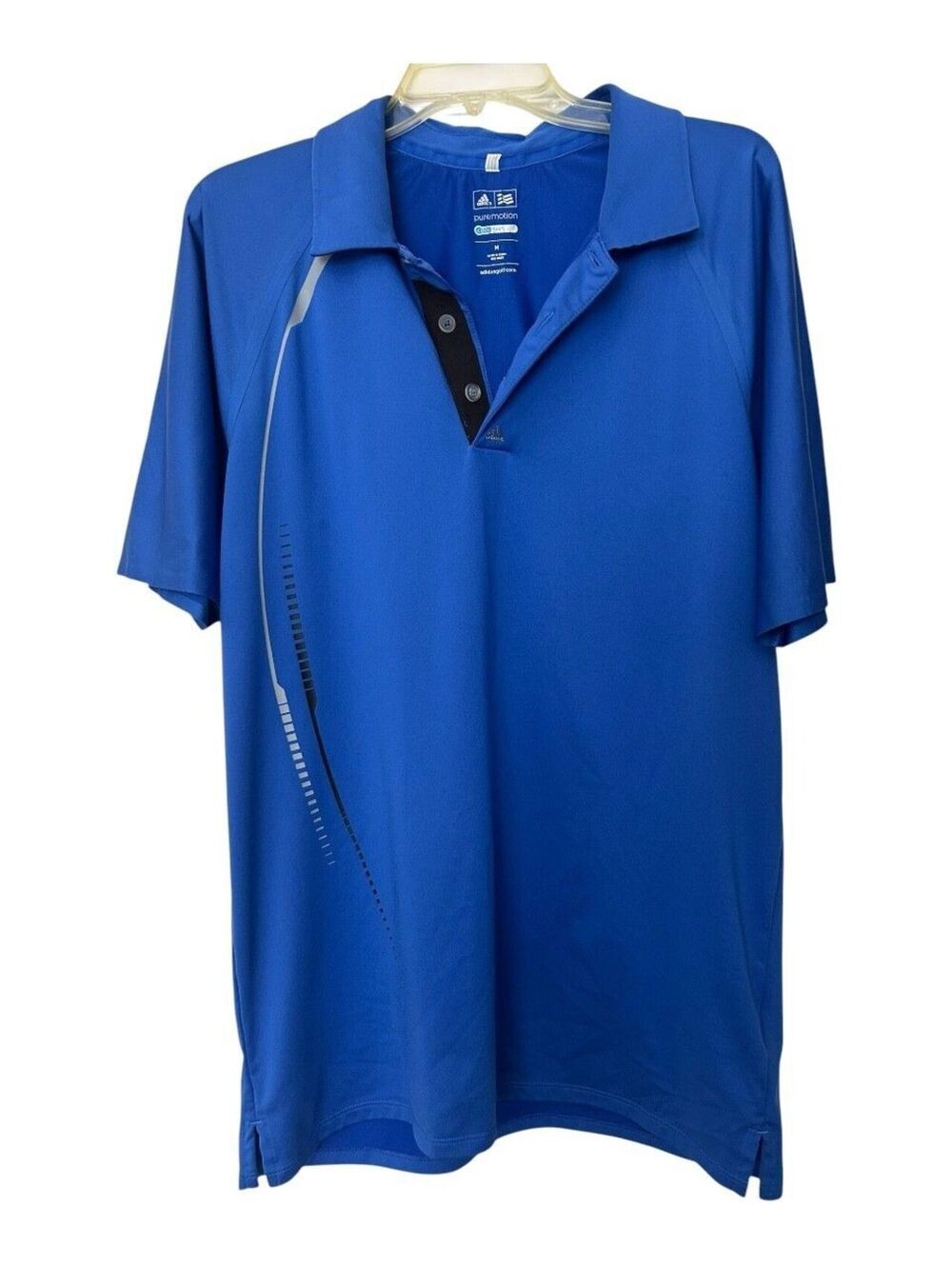 Adidas Pure Motion Golf Polo Blue Size M Cool Max Preppy